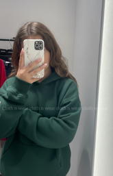 plain dark green Hoodie